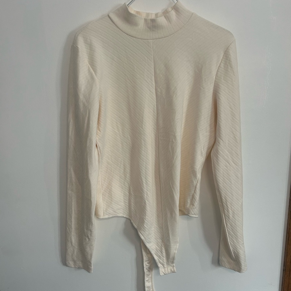 Knix Ivory Long Sleeve Mock Neck Bodysuit Women's Top